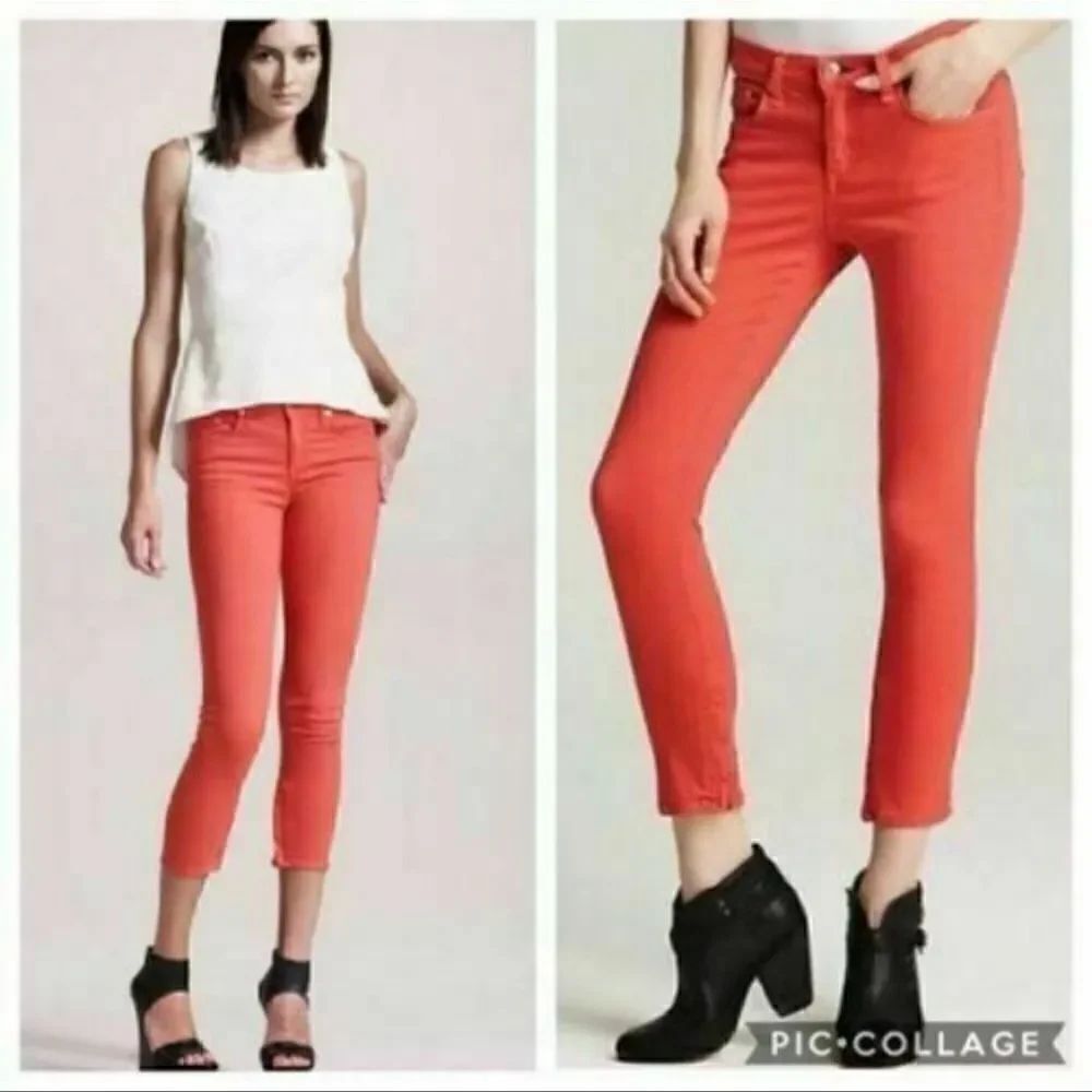 Rag & Bone Pink Zipper Capri Jeans 26